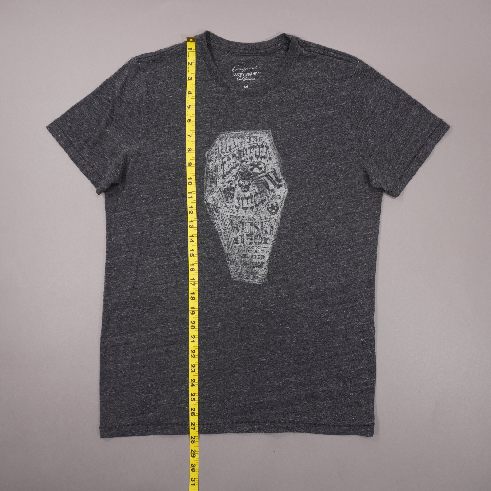 Lucky Brand Tarantula Juice 130 Proof Whisky Mens Medium Charcoal Gray T Shirt gallery