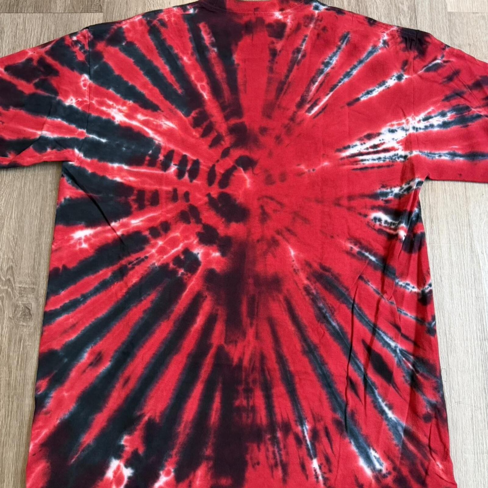 Liquid Blue Kiss band tee with red and black tie-dye KISS size L #bandtee #rock gallery