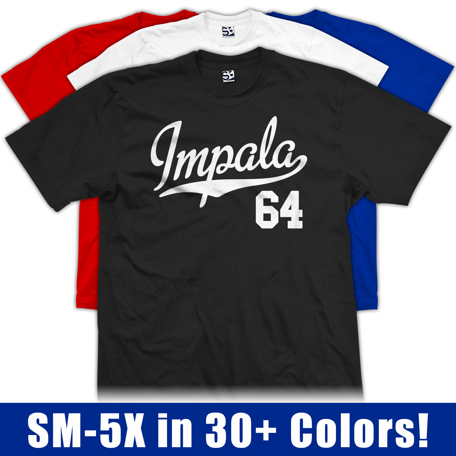 Impala 64 Jersey T-Shirt | 1964 Script Sports SS Lowrider Classic Mens Tee Shirt gallery