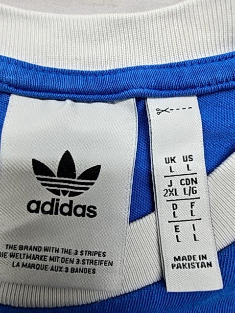 Adidas Mens T-Shirt Blue 3-Stripes XXL Short Sleeve Striped Crew Neck gallery