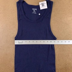 Andrew Scott Mens Undershirt T-Shirt Blue Scoop Neck Sleeveless Ribbed XL New