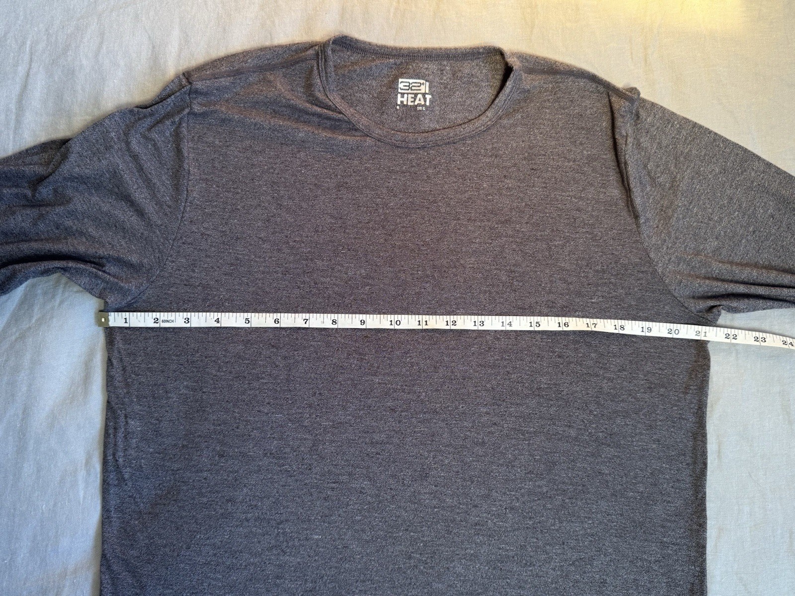 32 Degrees Heat Men L Shirt Gray Long Sleeve Crew Neck Stretch Thermal Base Tee gallery