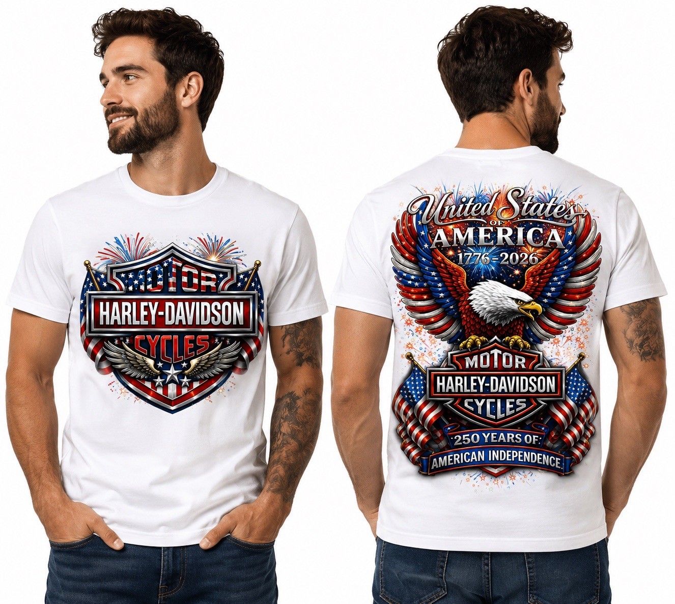 Harley-Davidson America 250th Anniversary Shirt 1776-2026 Independence Day Tee gallery