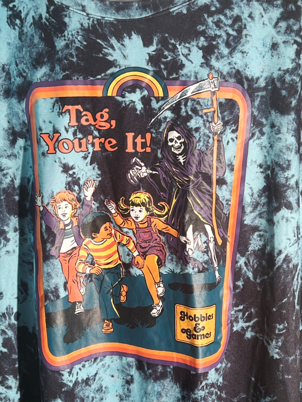 " Tag You're It" Tie Dyed Style Hobbies And Games Blue And Black Shirt Size 3XL gallery