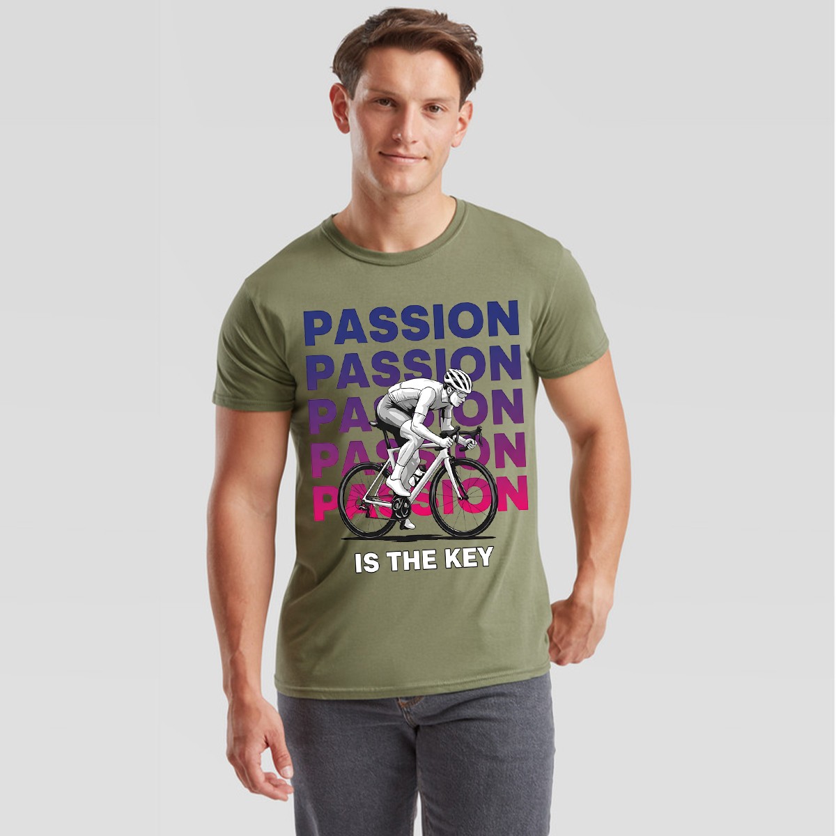 Passion Is The Key Cycling Sports Mens T-Shirt Road Bike Enthusiast gallery