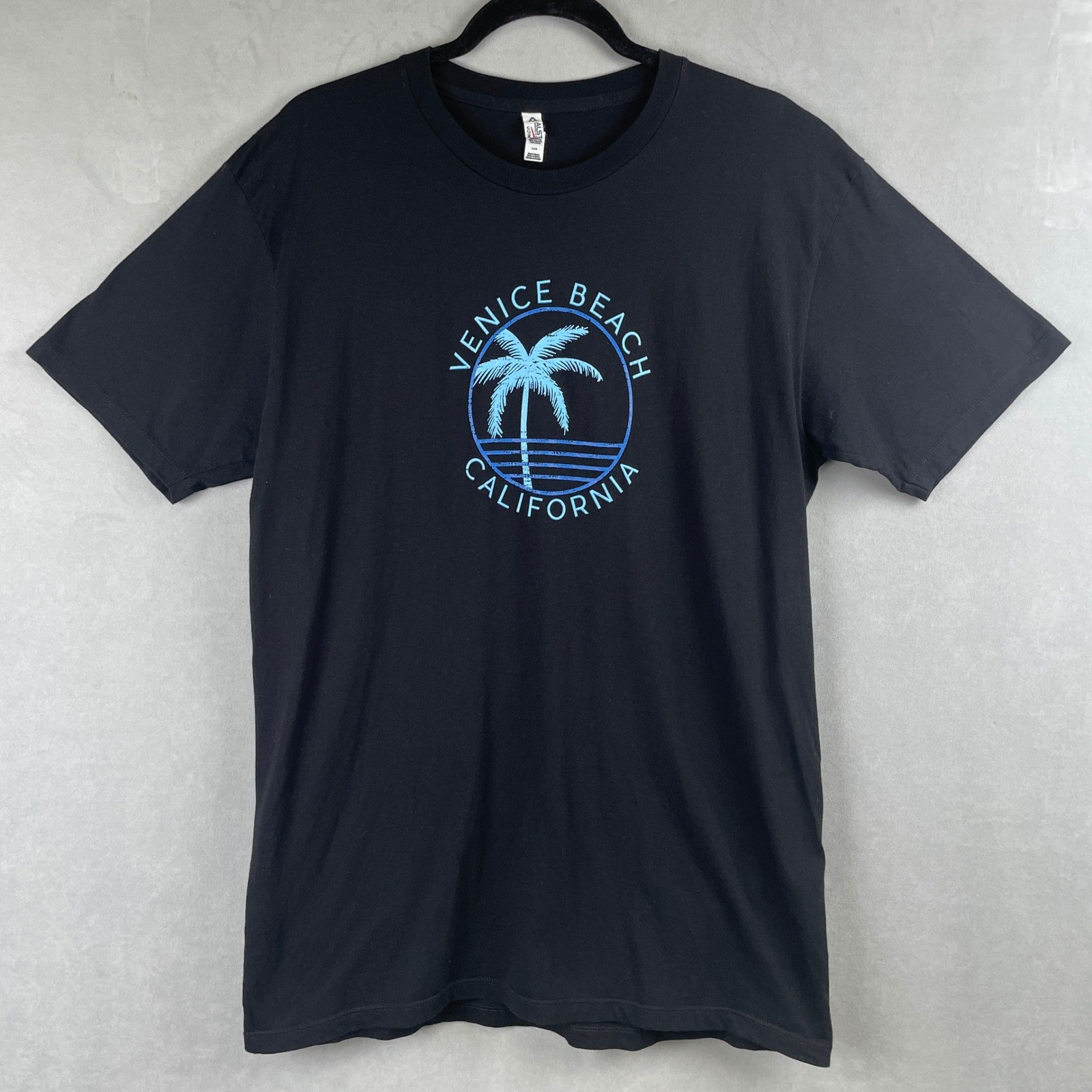 Alstyle Venice Beach California Palm Tree Graphic T-Shirt Black Westcoast Mens L