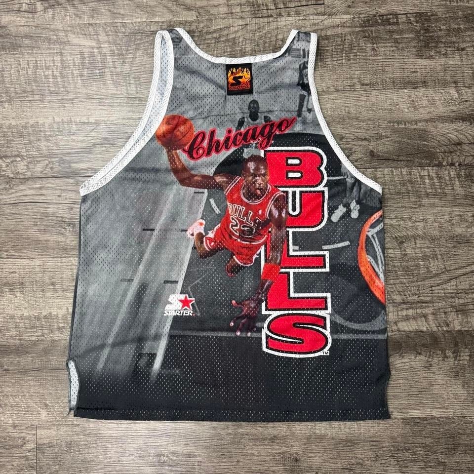 Vintage 90s Michael Jordan Chicago Bulls Starter Tank Jersey Hot Starter XL gallery