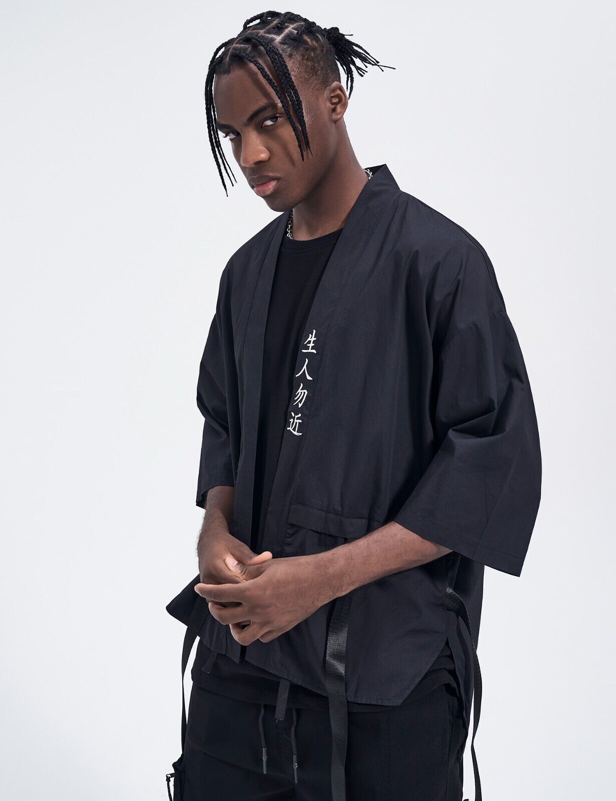 Niepce Matte Black Tee Japanese Samurai T-Shirt Kanji Embroidery Shirt gallery