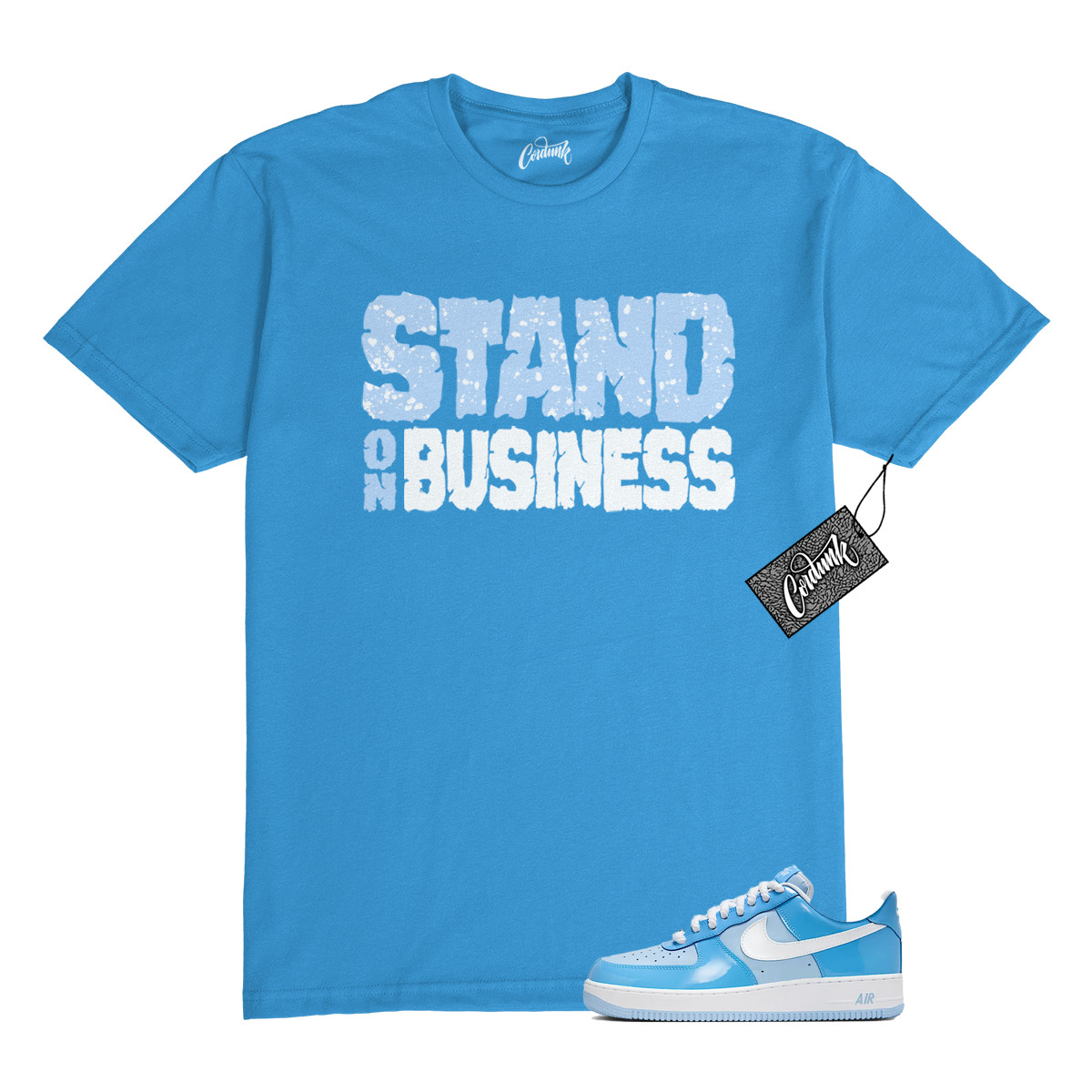 Air Force 1 Psychic Blue University Patent White LV8 T Shirt to Match SOB