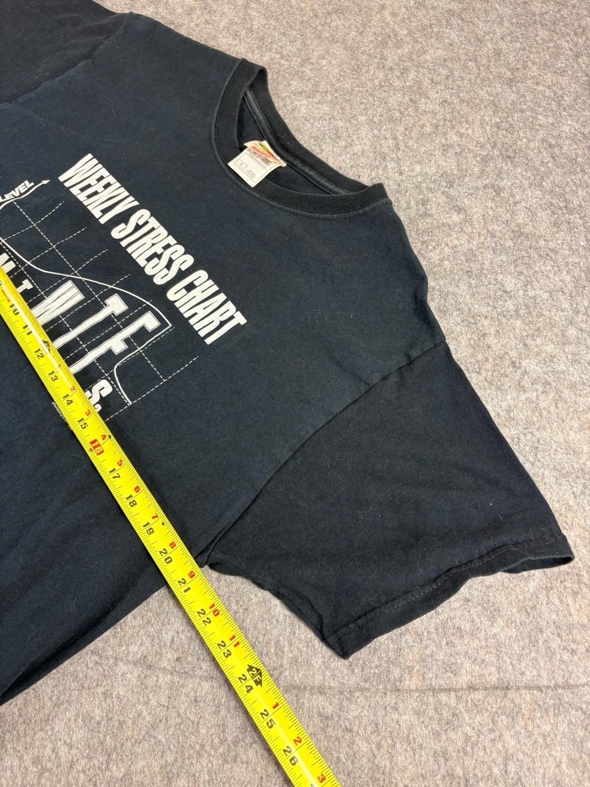Vintage Stress Chart Funny Quote T Shirt 90s Size Large gallery