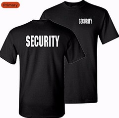 Security Printed left Chest & Full Back T-Shirt