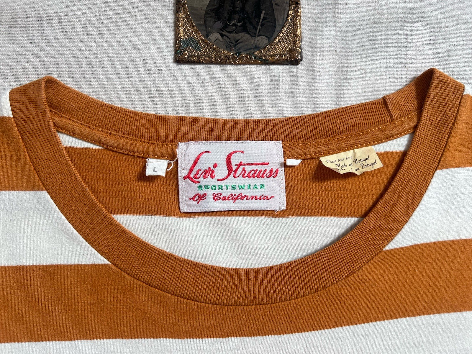 LVC T-Shirt L Breton Stripe 50s Sportswear Levi's Vintage Clothing Single Stitch gallery