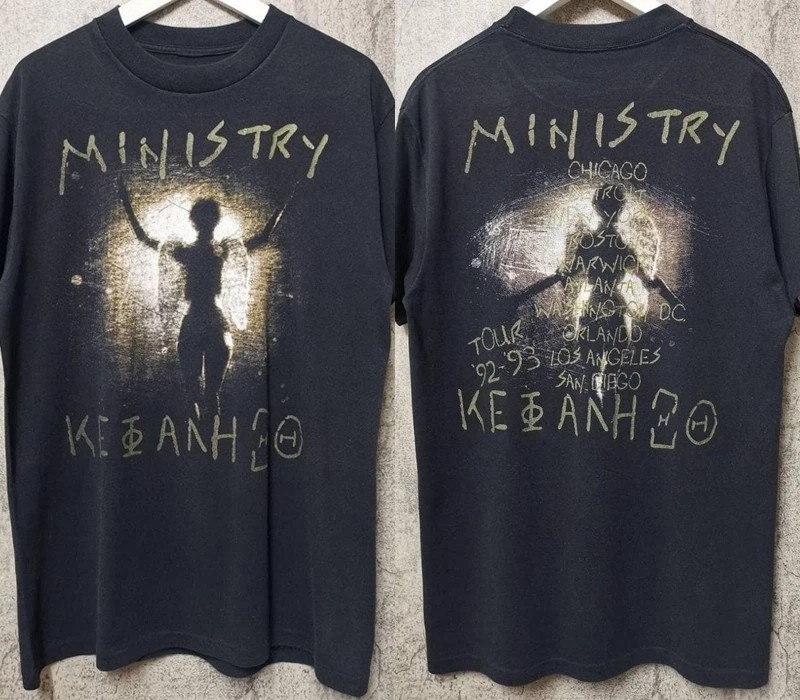 Remake Ministry Band Classic Style 90s 2 sided Tour Black T shirt Men Women gallery