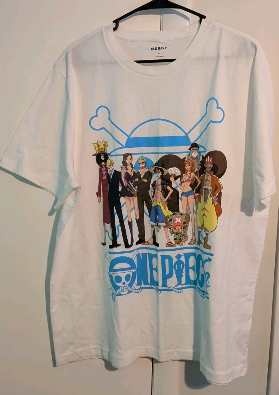 One Piece Group Lineup Men`s SZ XL White Cotton Cartoon Anime Manga Tee Anime gallery