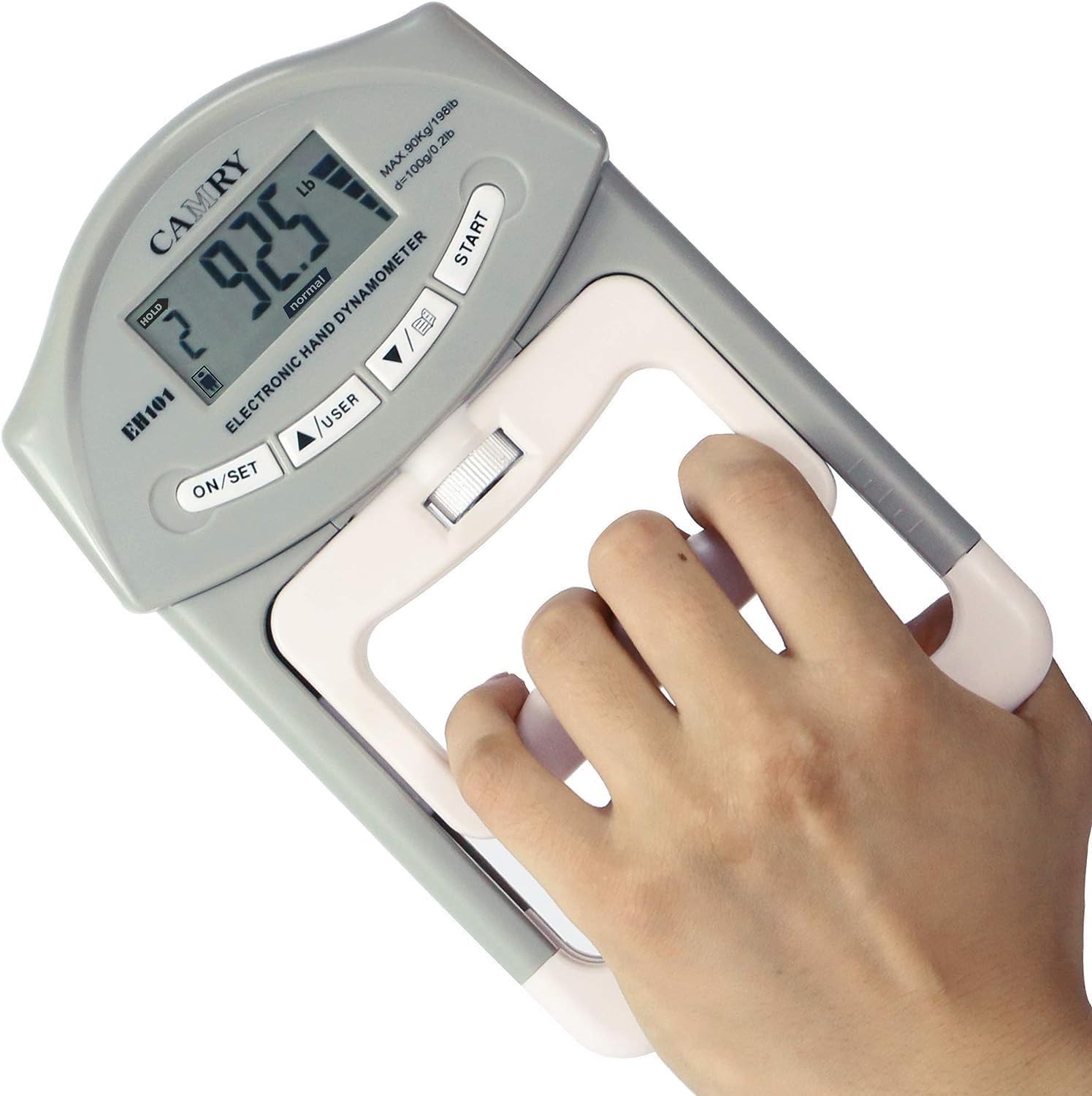 CAMRY Digital Hand Dynamometer Grip Strength Measurement Meter 198lbs/90kgs Auto