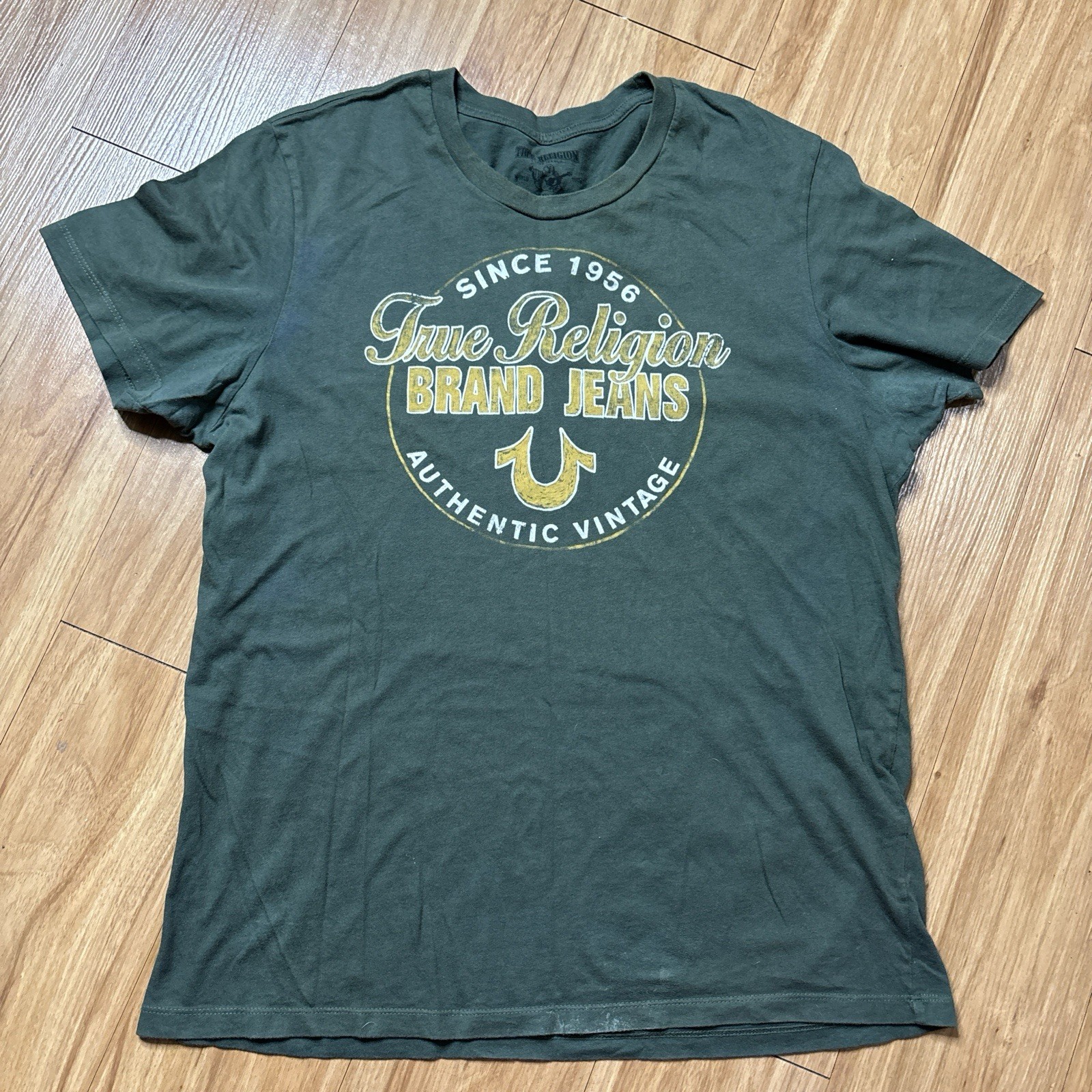 True Religion T Shirt Green Xl