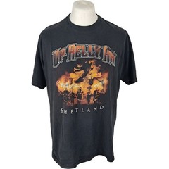 UP HELLY AA T Shirt XL Men’s Black Vintage Shetland Fire Festival Viking Graphic