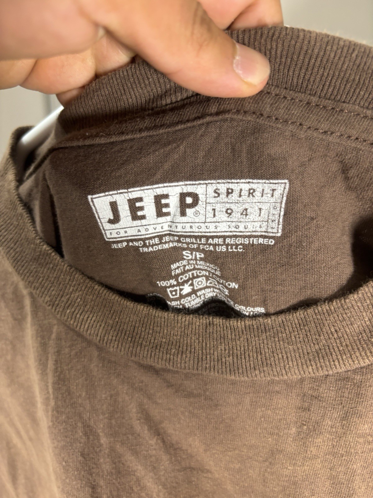 Jeep Spirit 1941 Graphic Double-Sided Men's Brown Crew Neck T-Shirt Size S/P gallery