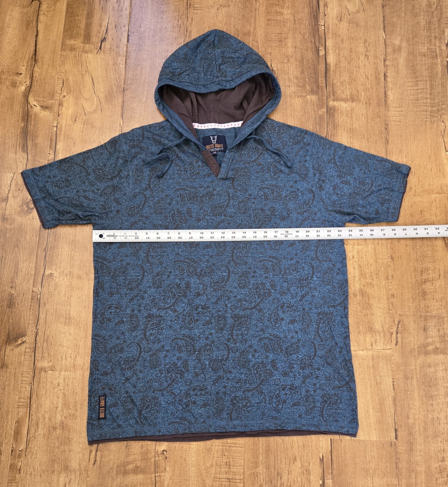 Quilted Giraffe Hoodie Men XXL Green Brown Short Sleeve Logo T-Shirt gallery