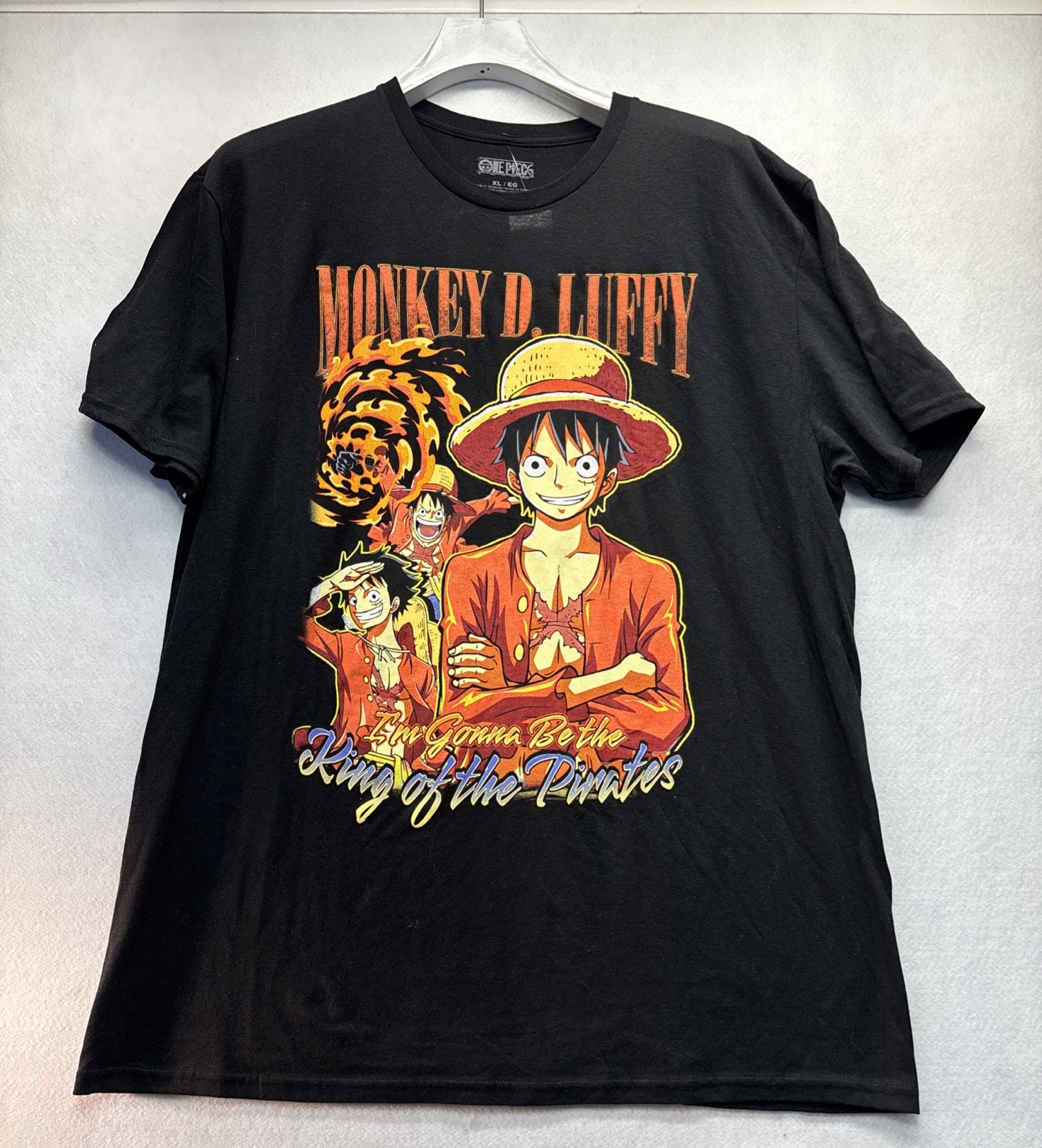 Men’s Monkey D Luffy Black Graphic Print T Shirt XL NWT