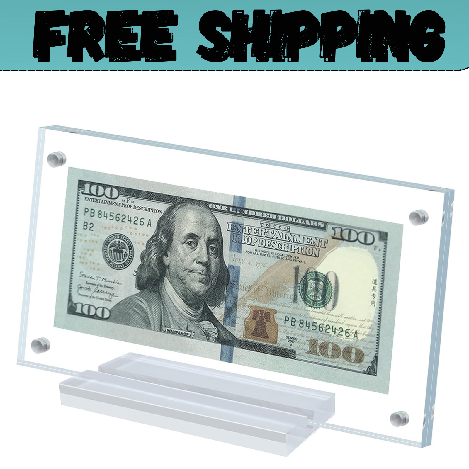 Dollar Bill Frame Display Acrylic Dollar Bill Holder for Collectors Currency
