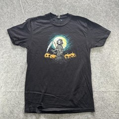 TeeTurtle Shirt Mens Medium Black Grim Reaper Pumpkins Halloween Graphic Tee