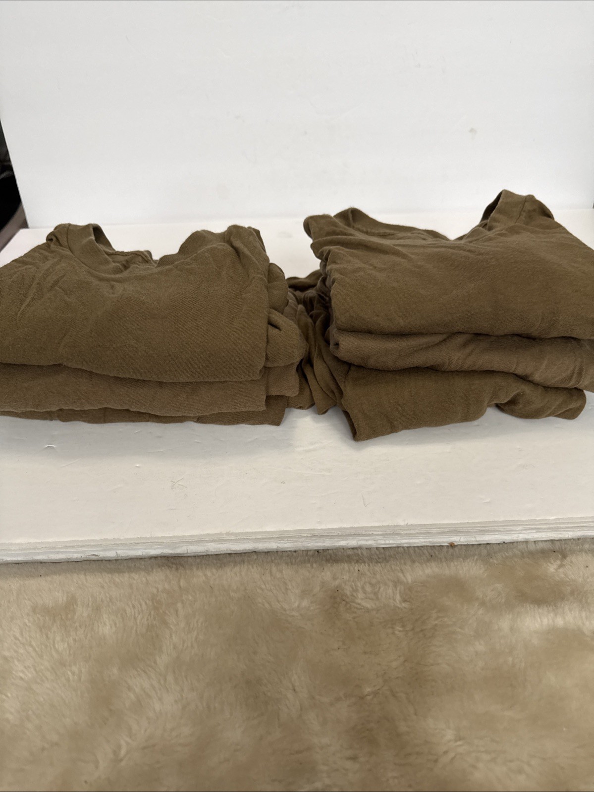 Lot Of 6 Vintage Military Issue T-Shirt Men's Size Small Brown Lally Mfg. Corp. gallery