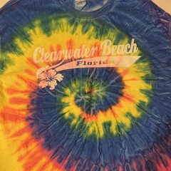 Gildan Clearwater Beach Florida Fluro Tye Dye Medium
