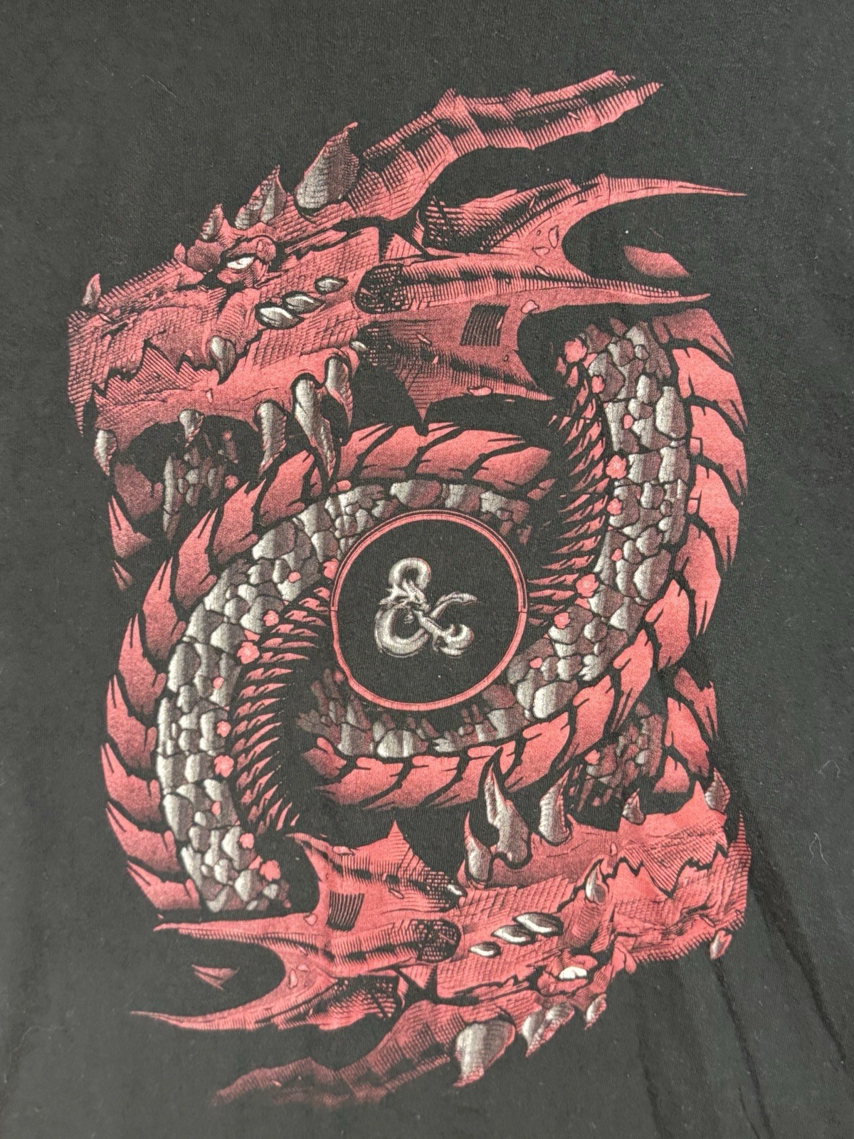 Dungeons & Dragons D&D Black T-Shirt Large Red dragon Fantasy Magic Gaming gallery