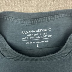 Banana Republic Authentic 100% Supima Cotton T-Shirt Black Large Crew Neck Blank