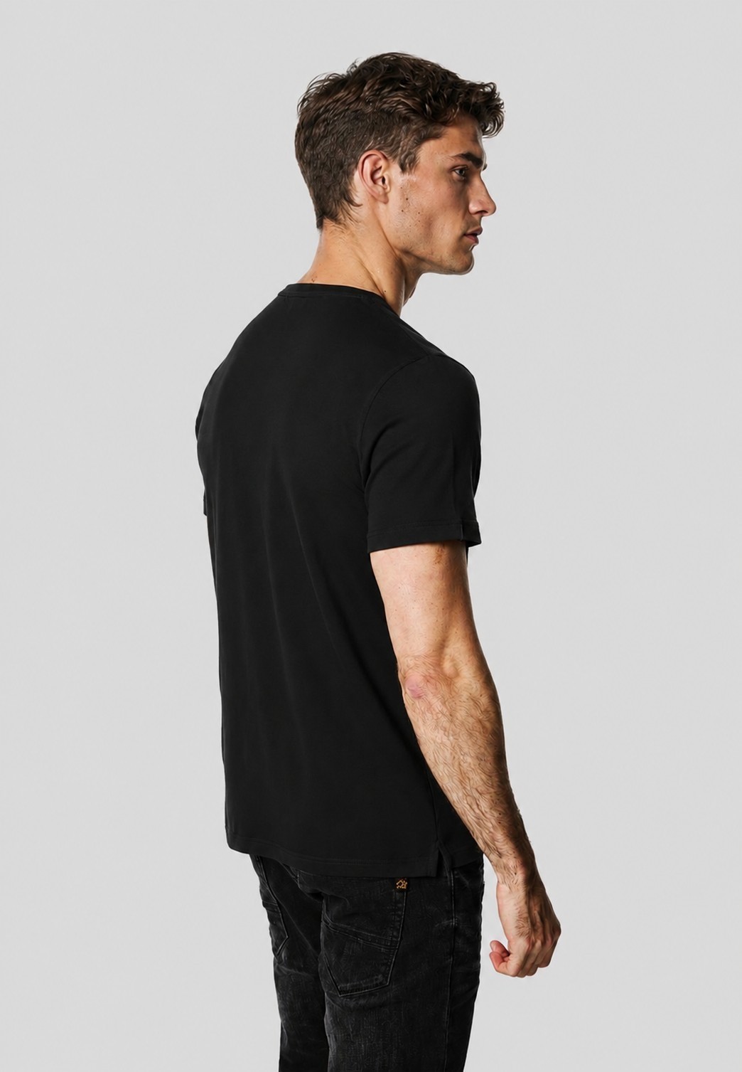 Men's 6 Pack Black Crew Neck T-Shirts Regular Fit 220 GSM Casual Tees small-XL gallery