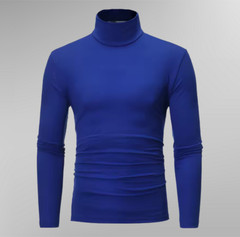 Mens Turtleneck Basic Pullover Long Sleeve Jumper Top Casual Slim Fit T-Shirt