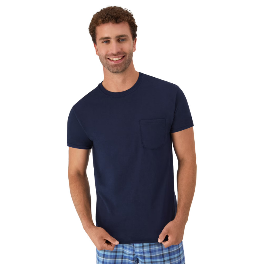 Hanes 6-Pack Pocket Tee Men's T-Shirt Soft and Breathable Assorted gallery