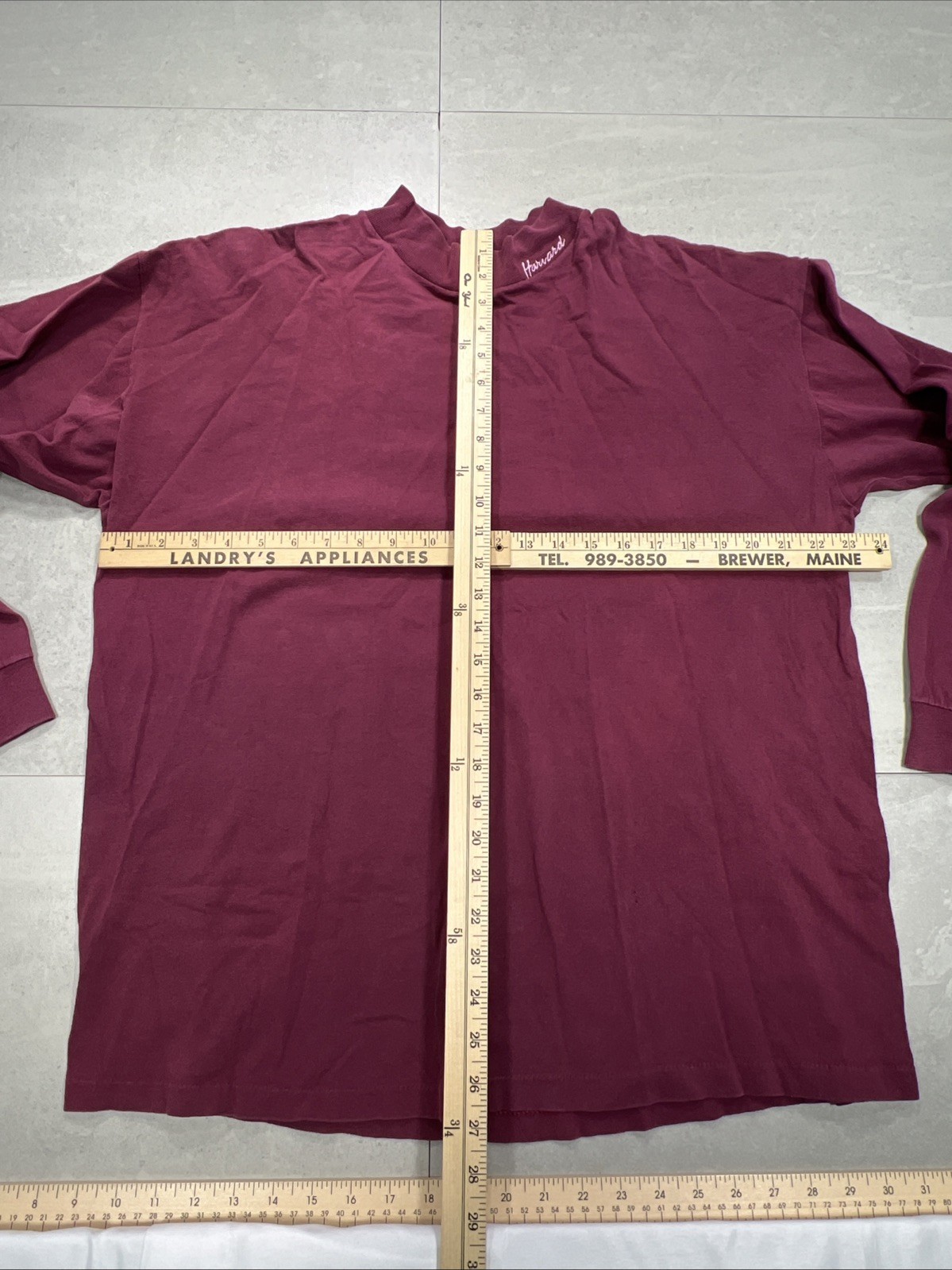 Vintage Harvard Logo 7 USA Made Mock Neck Long Sleeve Shirt XL 90s Embroidered gallery