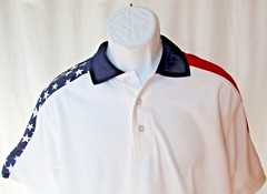 American Flag Polo Golf Premium Shirt – Stars & Stripes – Men’s Sizes S-3XL New
