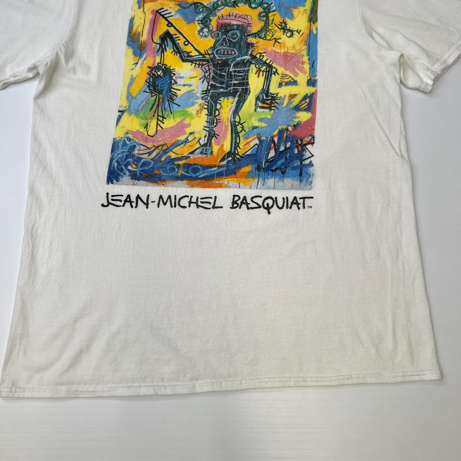 Jean Michel Basquiat Shirt Men Large Art Fishing Robot Retro Work Party Core Go gallery