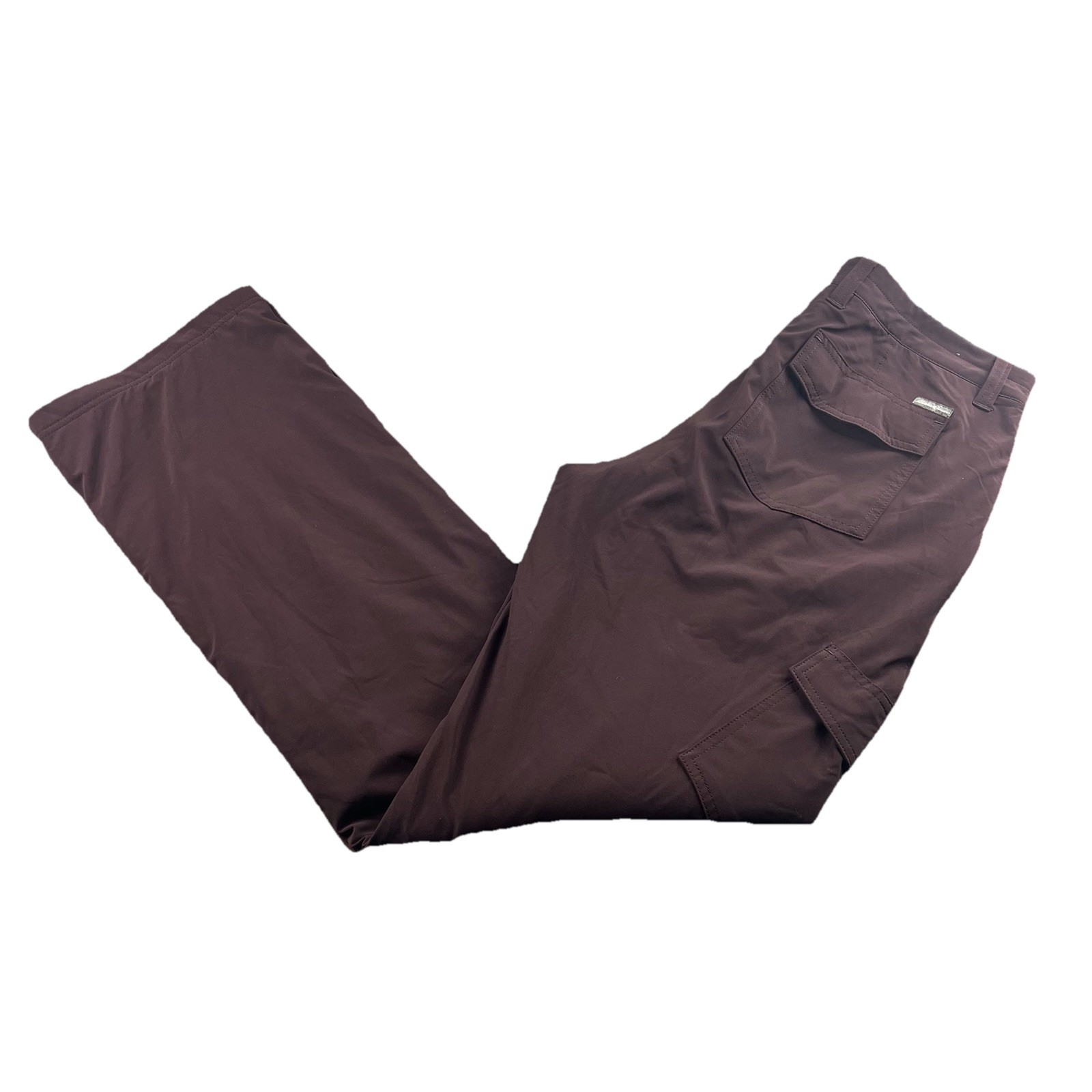 Eddie Bauer Brown Cargo Pants Lined With Pink Fleece – 6 Pockets – Women Size T8