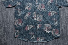 Portofino Silk Blend Short Sleeve Button Up Shirt Easy Care Geometric Men’s M