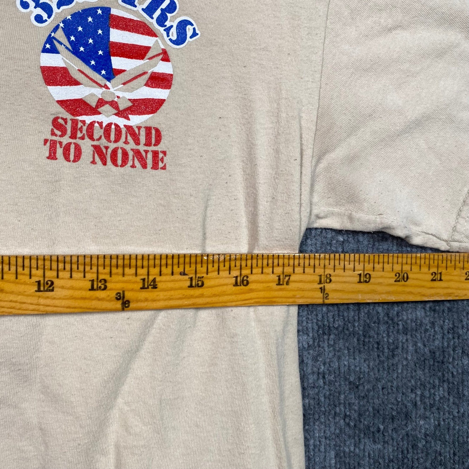 322 TRS Second To None Air Force Graphic Tee Tan Mens M Military Shirt gallery