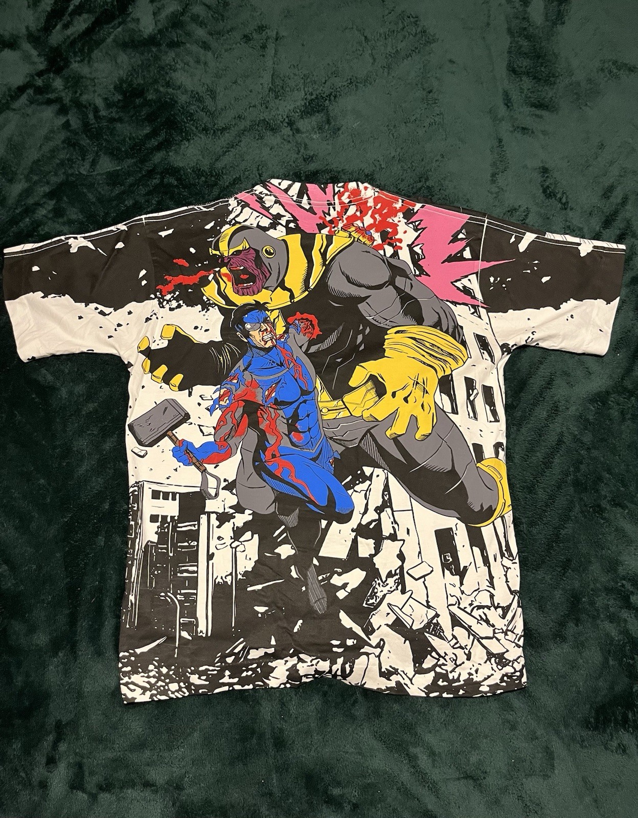 Invincible vs Thanos AOP Marvel Shirt Medium Rare Chronic Images gallery
