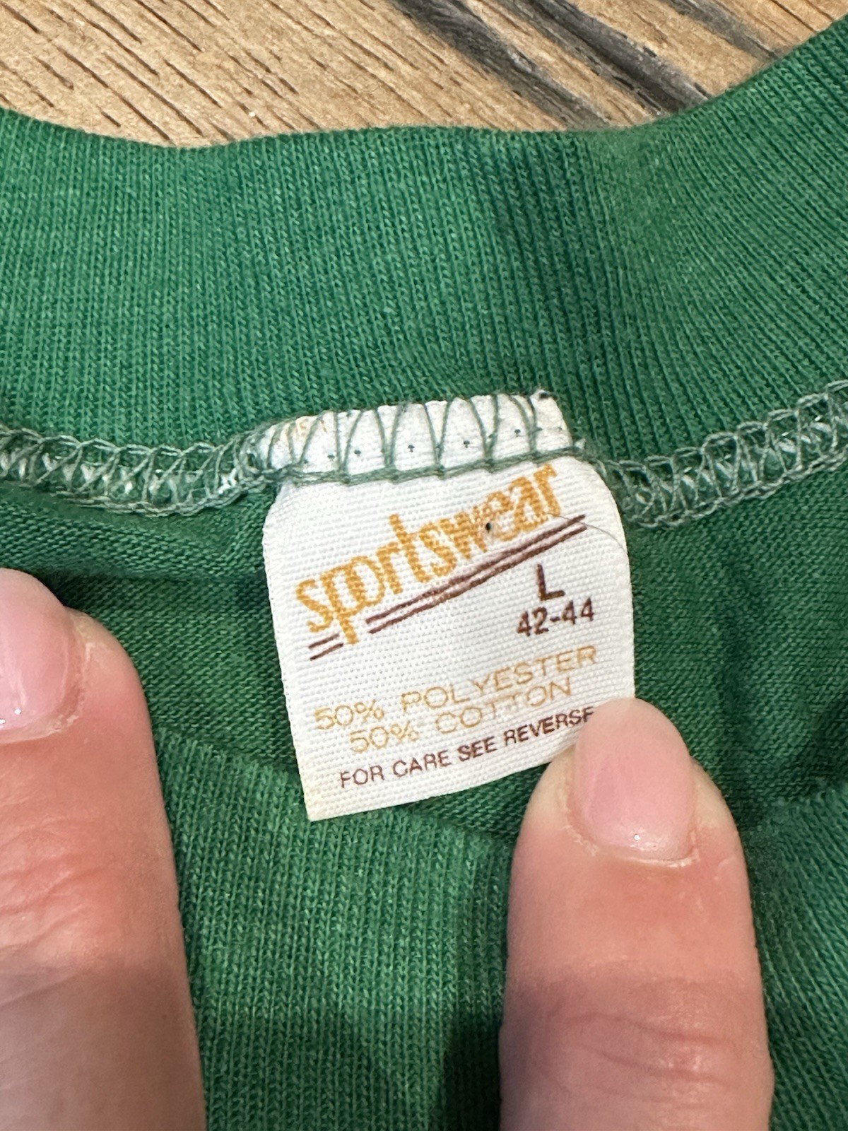 Vintage Sportswear Tag Single Stitch Simple Initial Green Shirt old school gallery