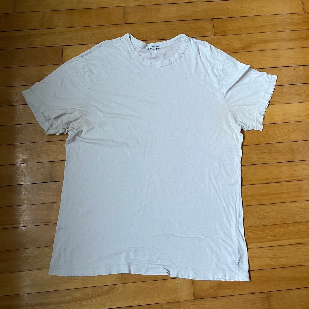James Perse Standard White Crew Neck Short Sleeve Cotton T-Shirt Mens Size 4 XL