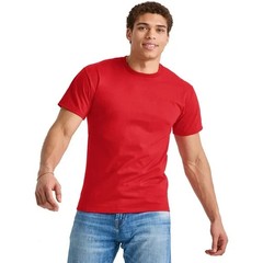 Hanes Essentials Men’s Short Sleeve T-Shirt, Size M Red –U7–