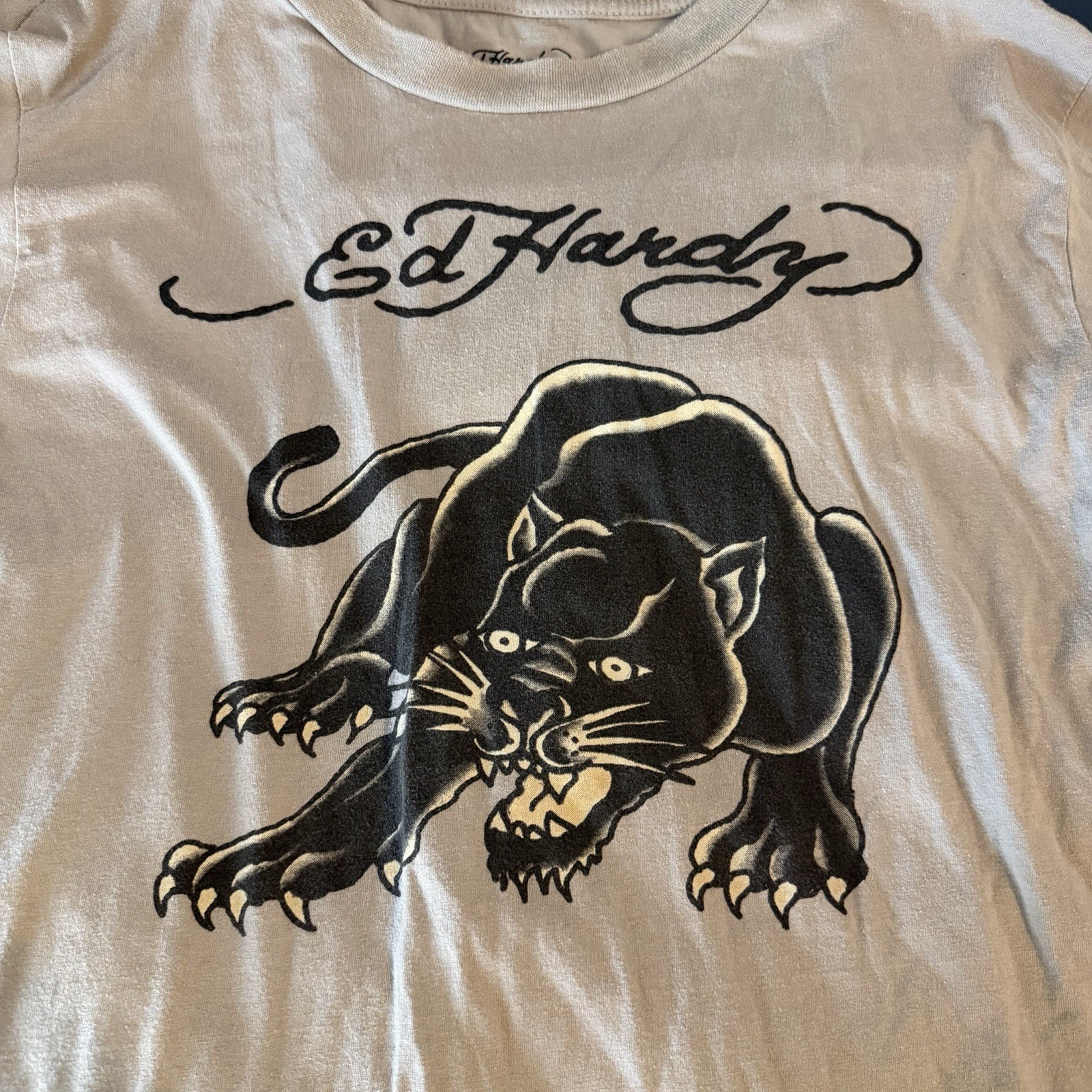 Ed Hardy Black Panther Logo T Shirt size large gallery