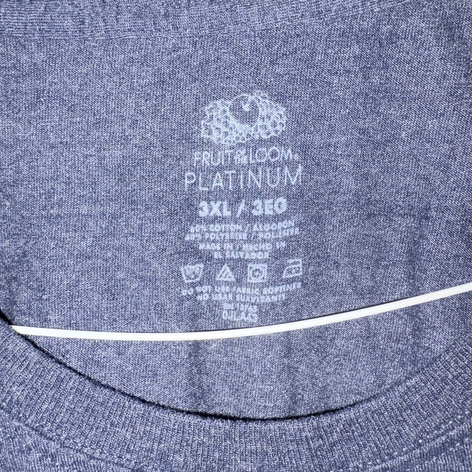 Fruit of the Loom Platinum T Shirt Men’s 3XL Blue Heather Pocket Tee gallery