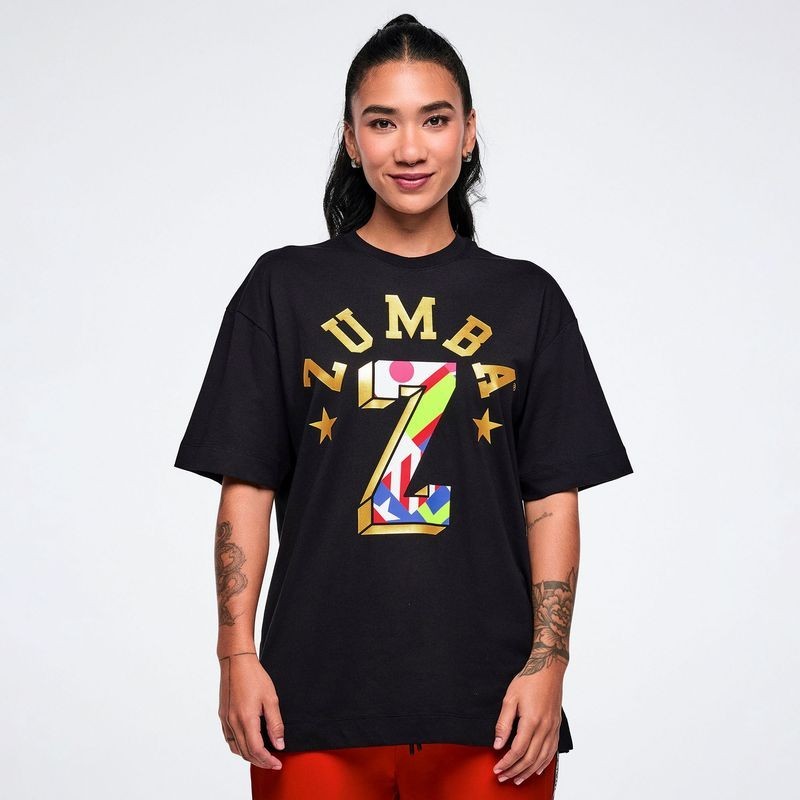 Zumba Worldwide Oversized Crew Neck Top - Black (men's sizing) ~ XS S M L XL gallery