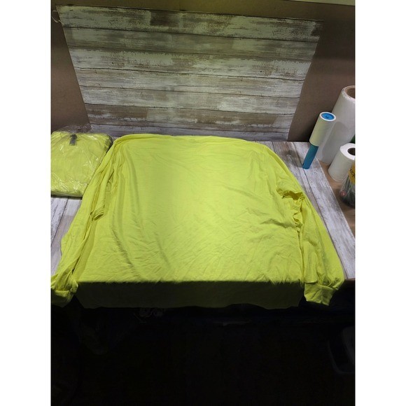 3- Gildan Mens DryBlend Long Sleeve T Shirt Safety Yellow 2XL High Vis gallery