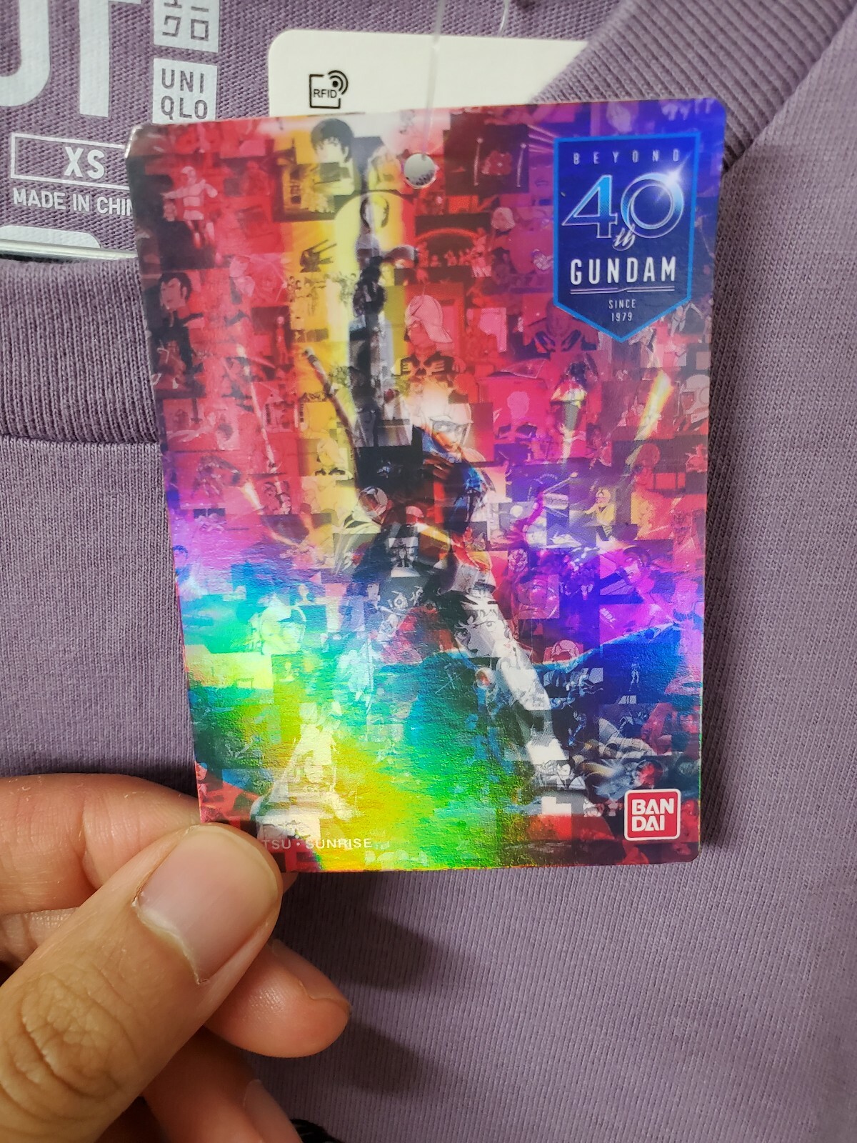 US SELLER- Uniqlo x Gundam YMS - 15 Gyan T-shirt Purple 40th Anniversary gallery