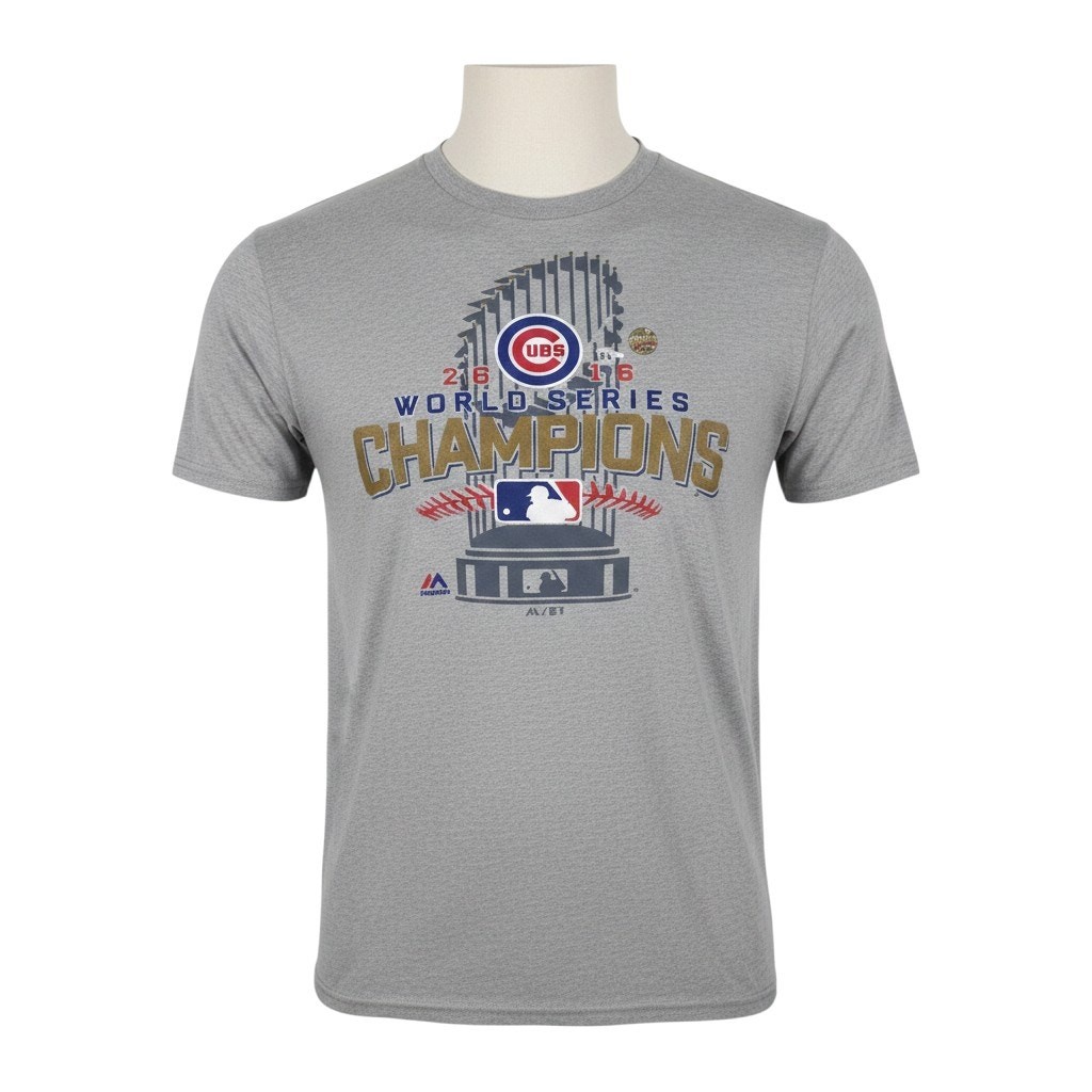 Port & Company Cubs 2016 World Series Champions Gray T-Shirt XL MLB