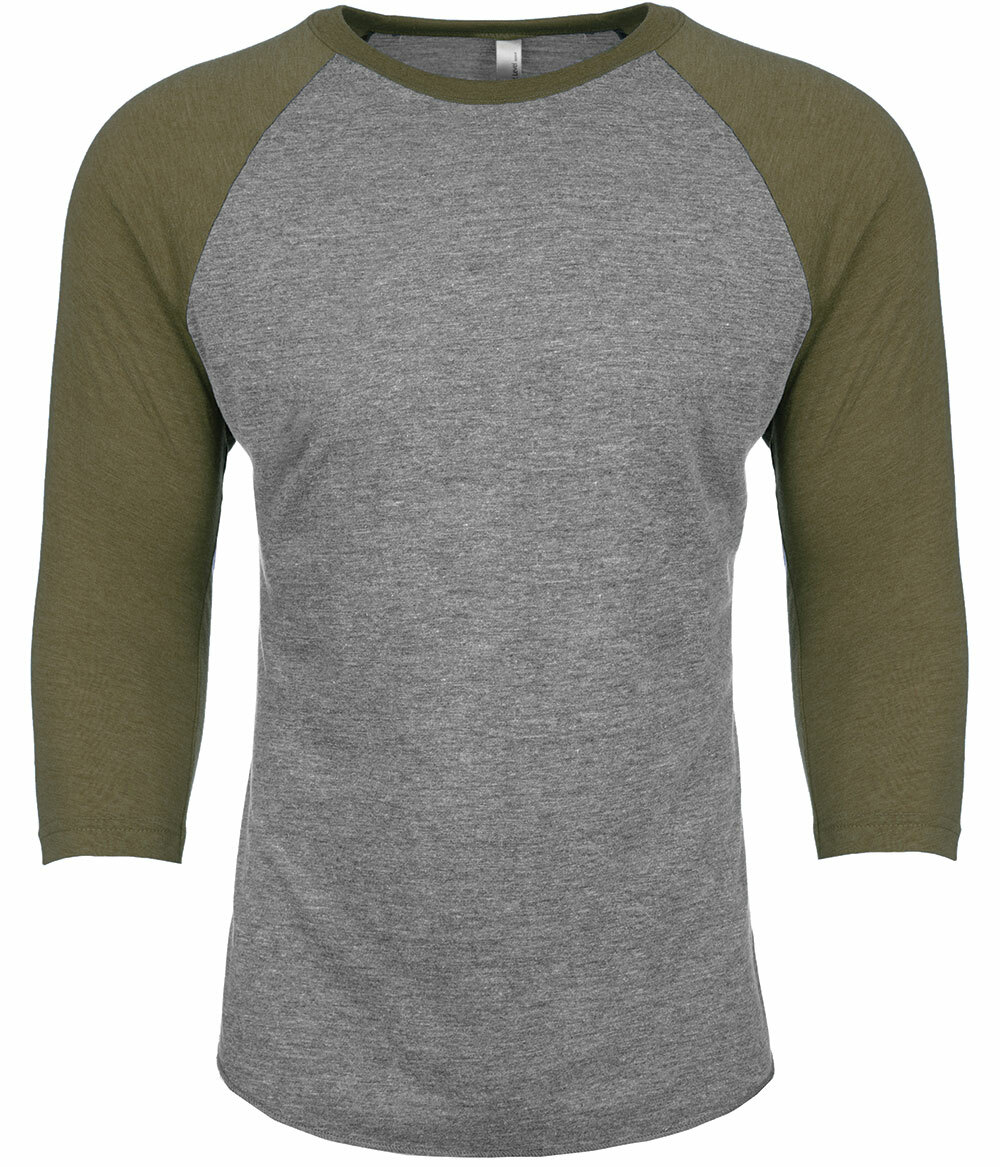 Next Level - UNISEX 3/4 Sleeve Raglan Baseball T-Shirt Tri Blend Plain Tee 6051 gallery